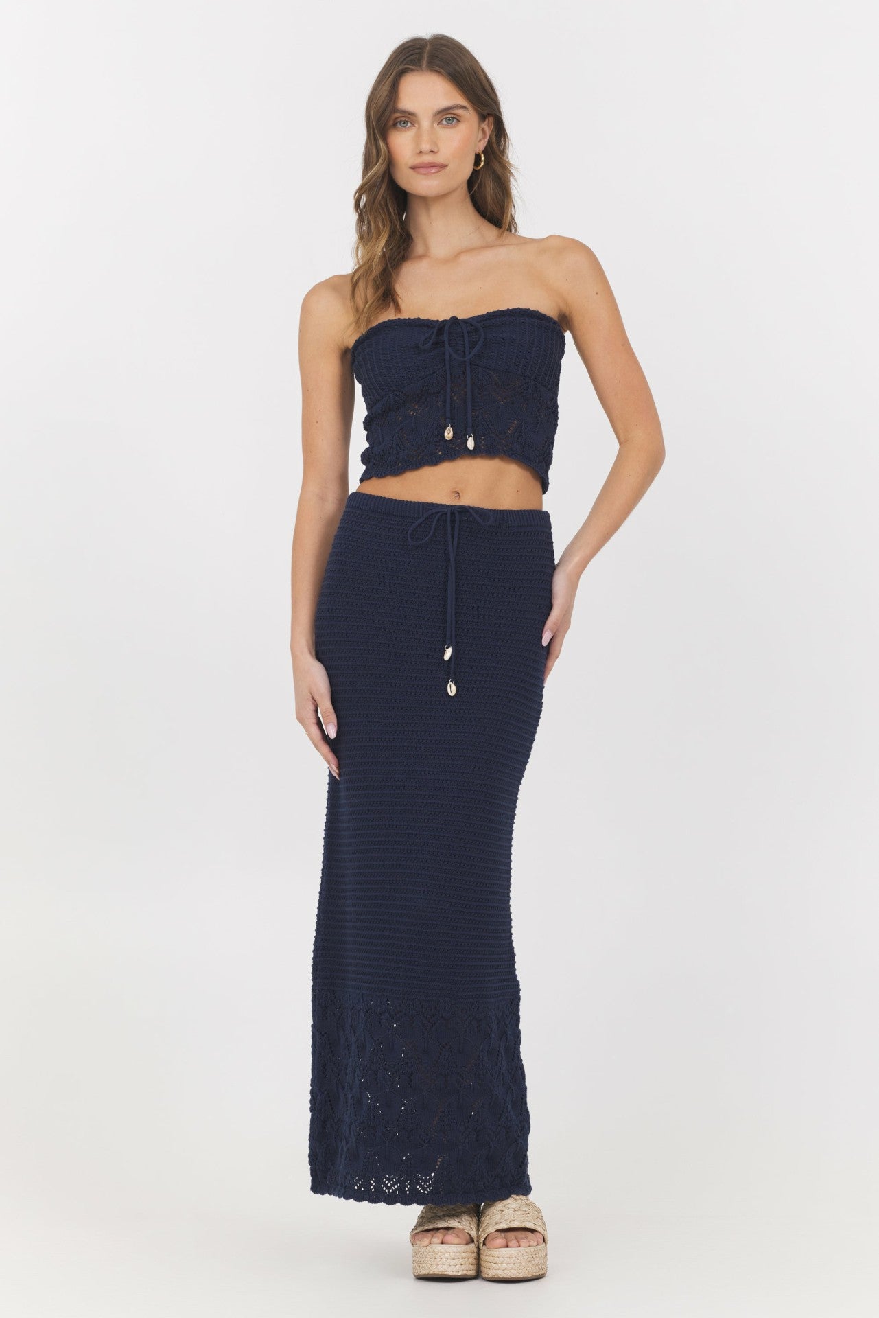Navy Crochet Tube Top | Vintage Havana Women