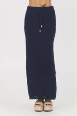 Navy Crochet Maxi Skirt | Vintage Havana Women