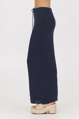 Navy Crochet Maxi Skirt | Vintage Havana Women
