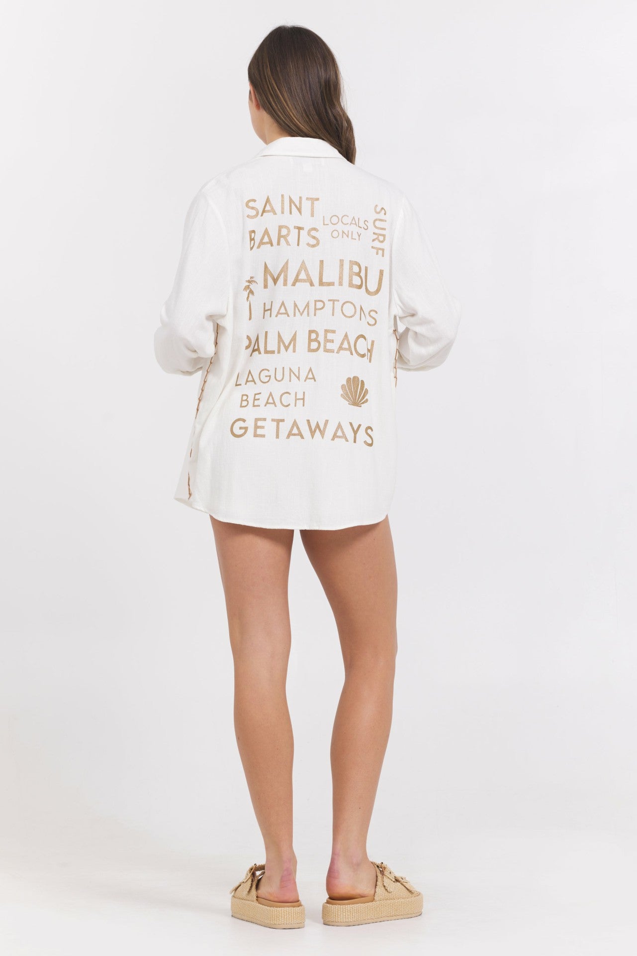 Printed Washed Linen Button Down | Vintage Havana Women
