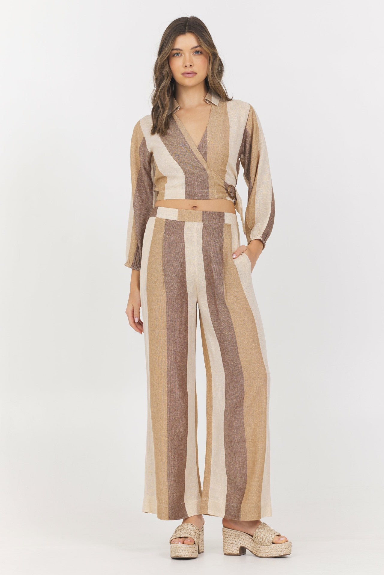 Woven Metallic Stripe Surplus Top | Vintage Havana Women