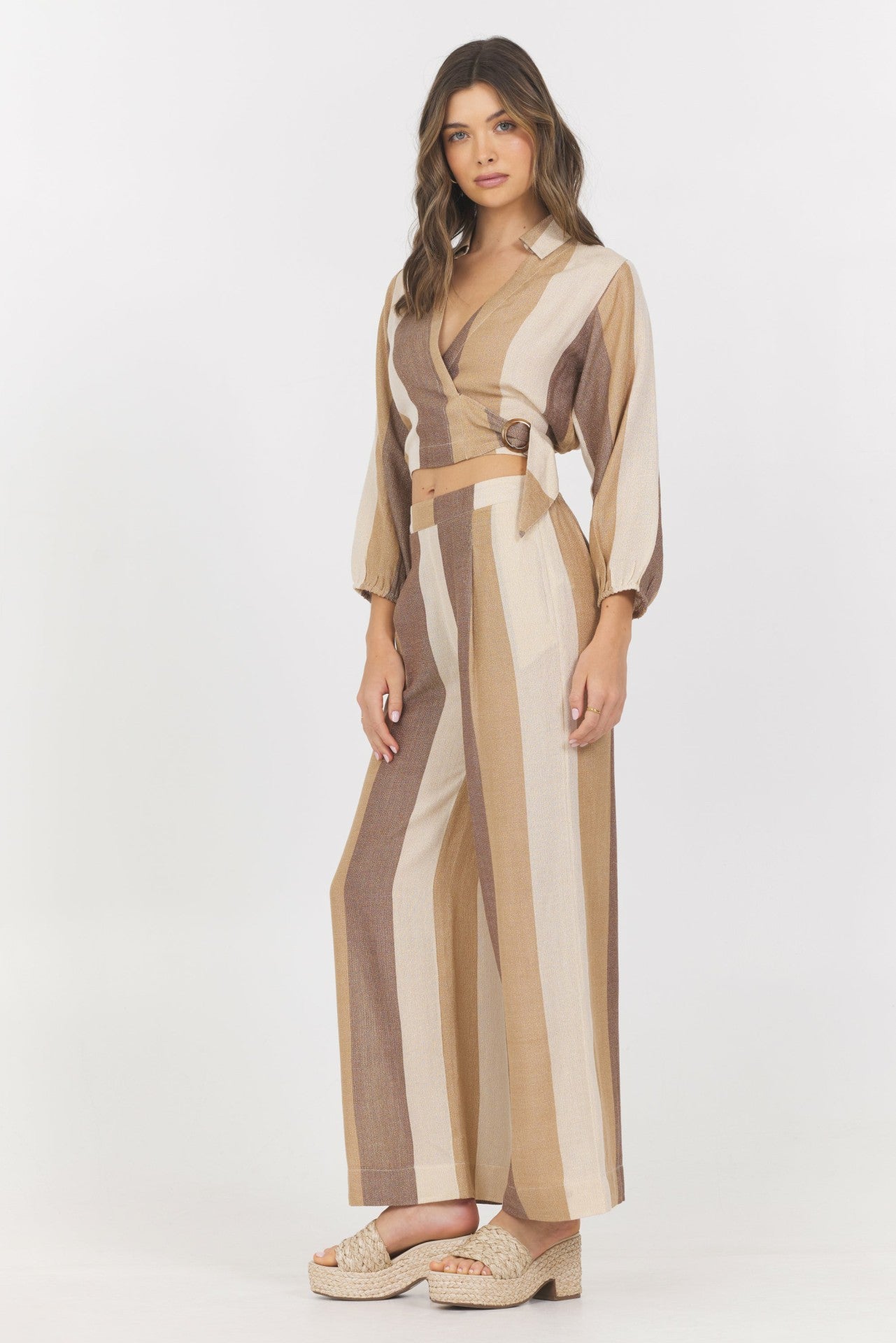 Woven Metallic Stripe Surplus Top | Vintage Havana Women