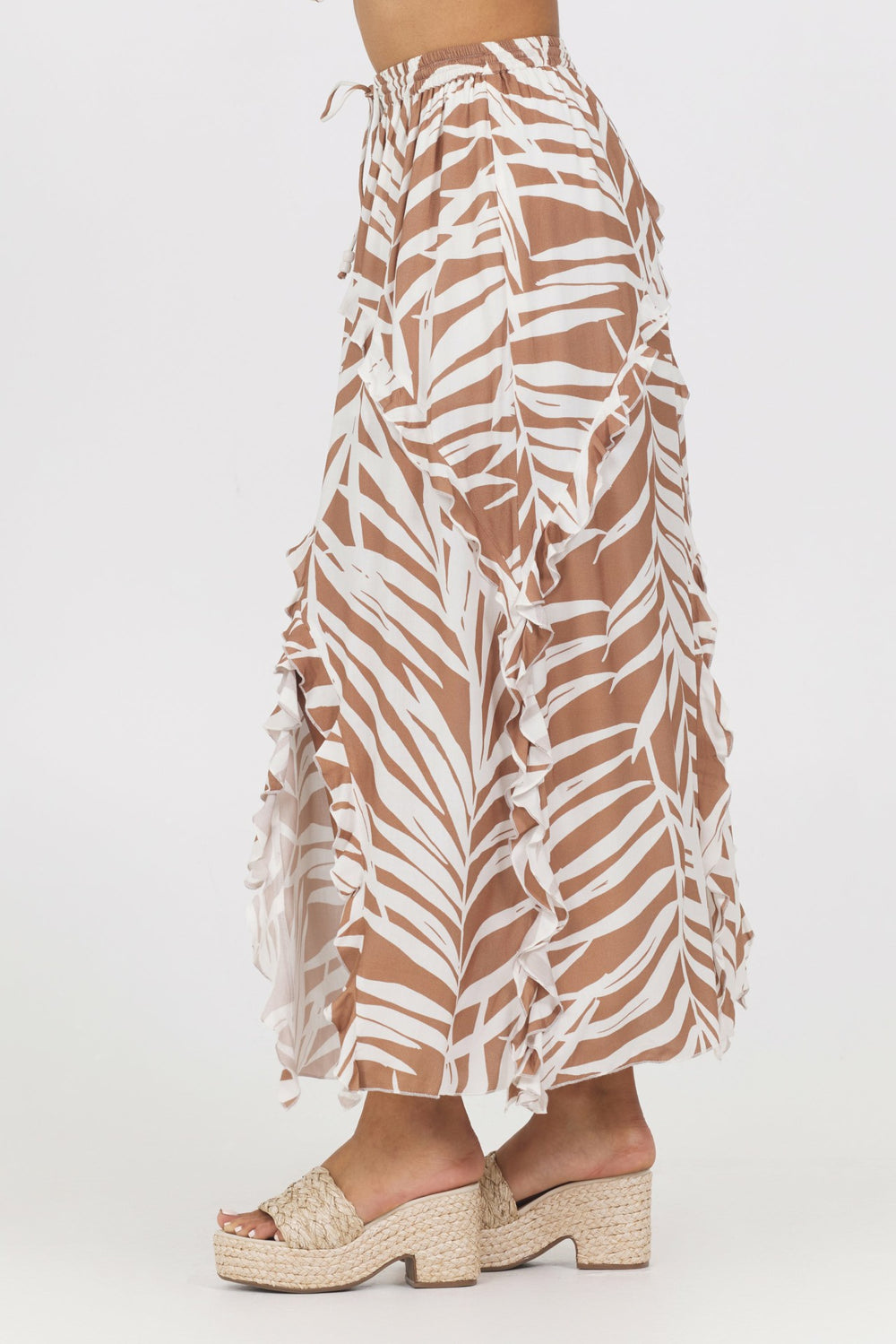 Printed Rayon Ruffle Maxi Skirt | Vintage Havana Women