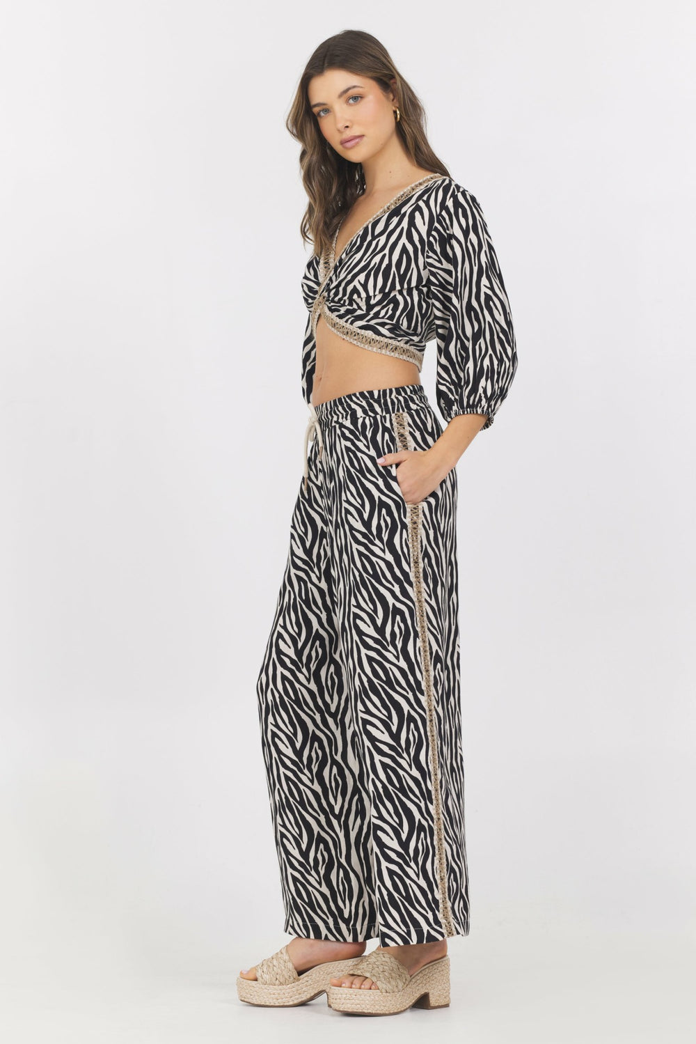 Animal Print Twist Front Top | Vintage Havana Women