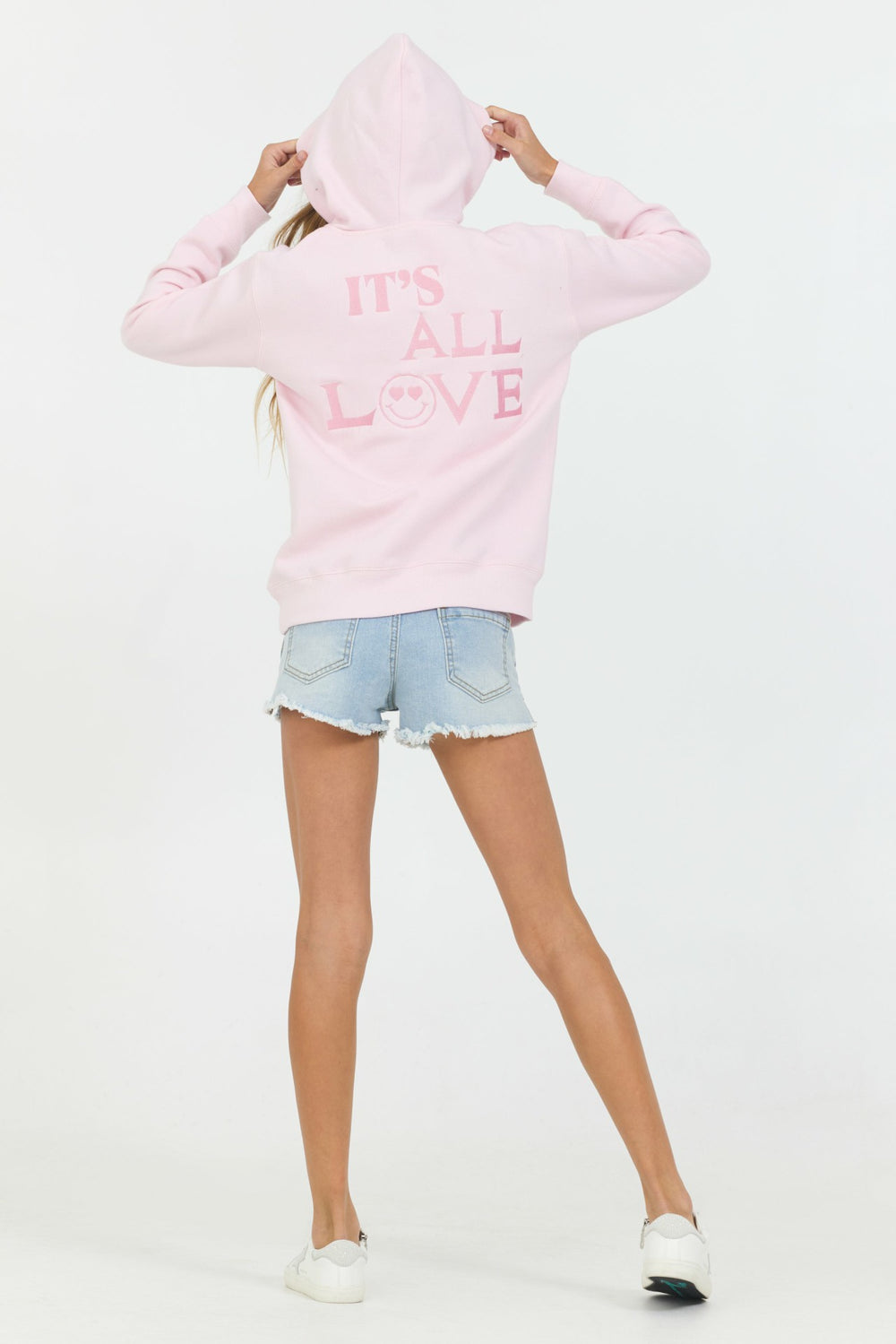 Pink ‘It’s All Love’ Hoodie | Vintage Havana Clothing
