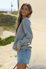 "Darlin" Heather Grey Surf Wash Crewneck | Vintage Havana Women