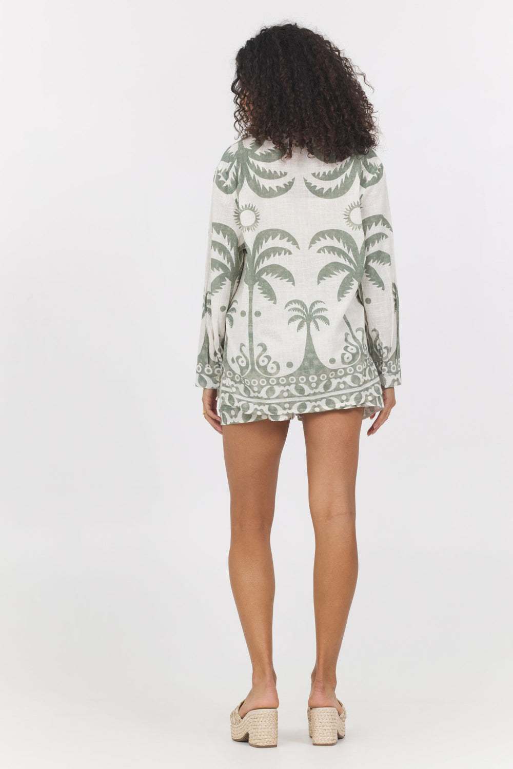 Border Print Top + Shorts 2-Piece Set | Vintage Havana Women