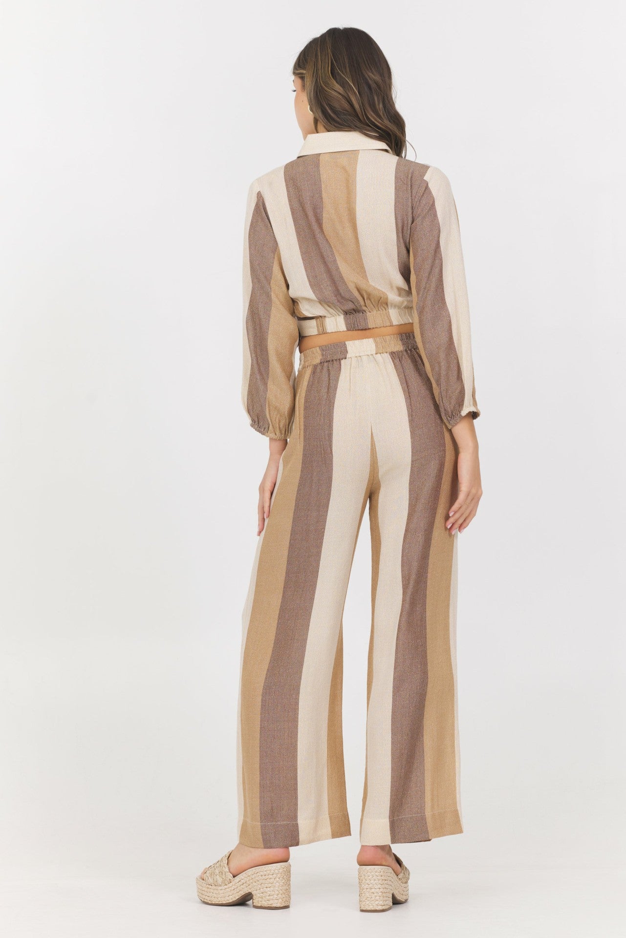 Woven Metallic Top + Pant 2-Piece Set | Vintage Havana Women