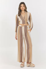Woven Metallic Top + Pant 2-Piece Set | Vintage Havana Women