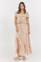 Champagne Toast Ruffle Top + Skirt 2-Piece Set | Vintage Havana Women