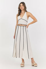 Linen Blend Halter + Maxi Skirt 2-Piece Set | Vintage Havana Women