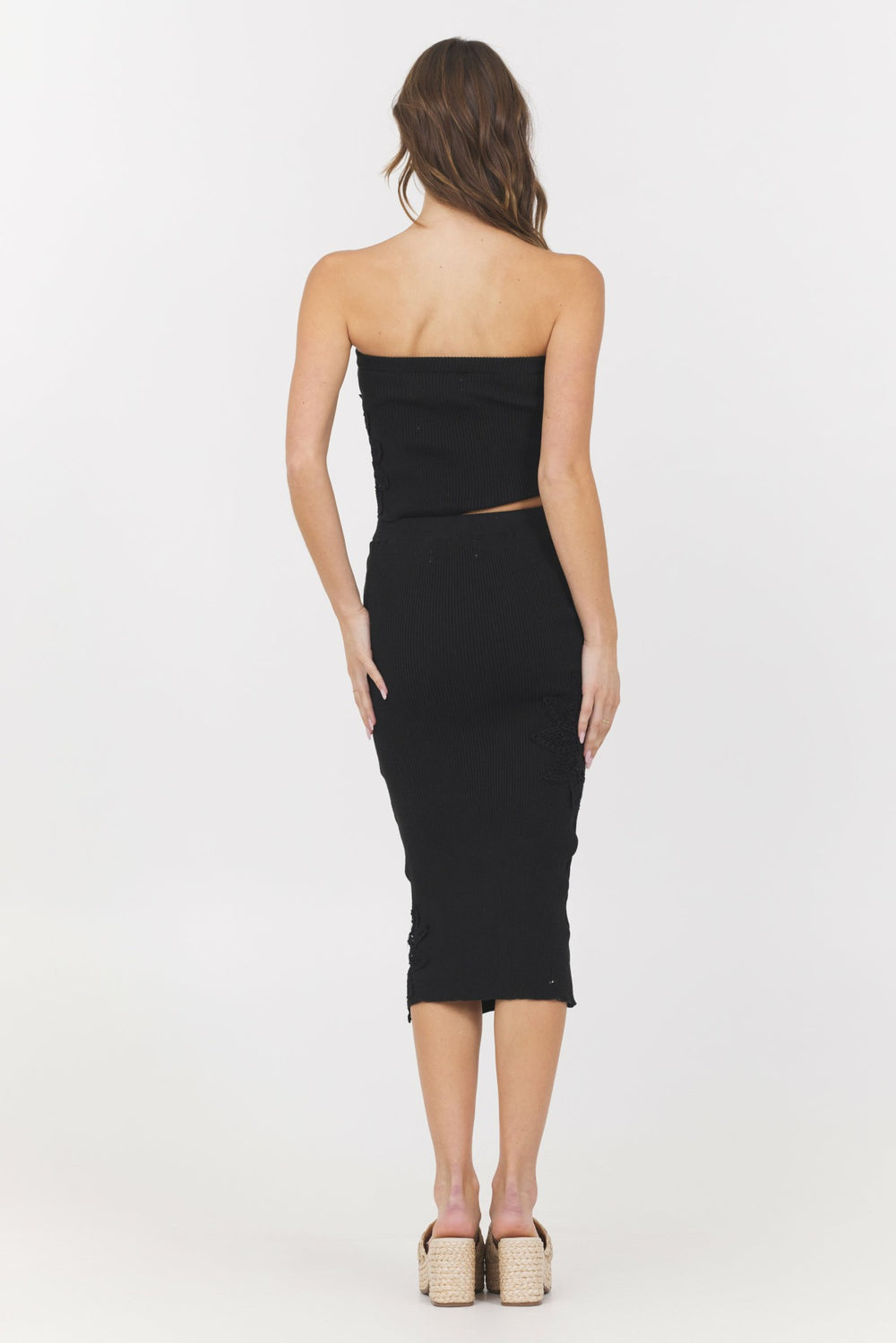 Black Rib Top + Skirt 2-Piece Set | Vintage Havana Women