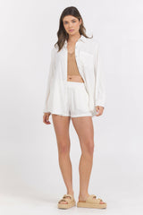 Washed Linen Button Down + Shorts 2-Piece Set | Vintage Havana Women