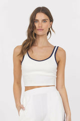 White Navy Cloud Tank + Shorts 2-Piece Set | Vintage Havana Women