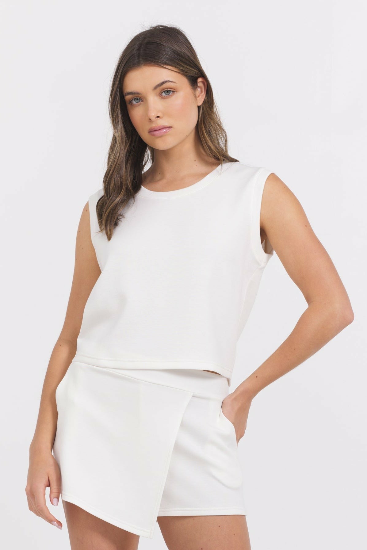 Egg Shell Cloud Skort + Tank 2-Piece Set | Vintage Havana Women