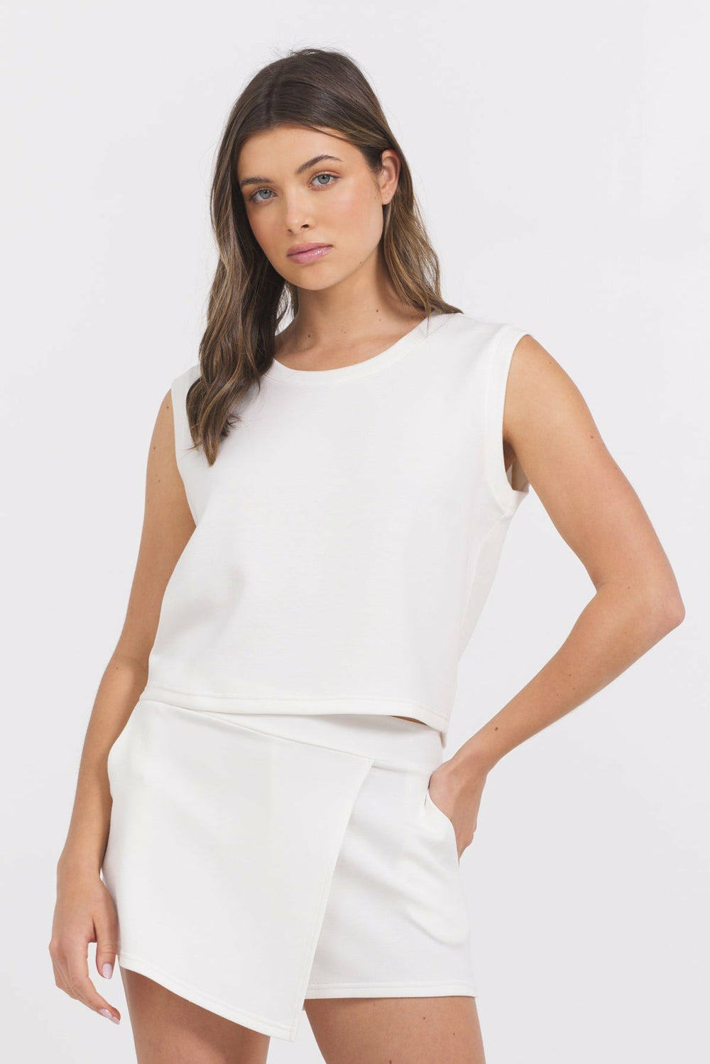 Egg Shell Cloud Skort + Tank 2-Piece Set | Vintage Havana Women