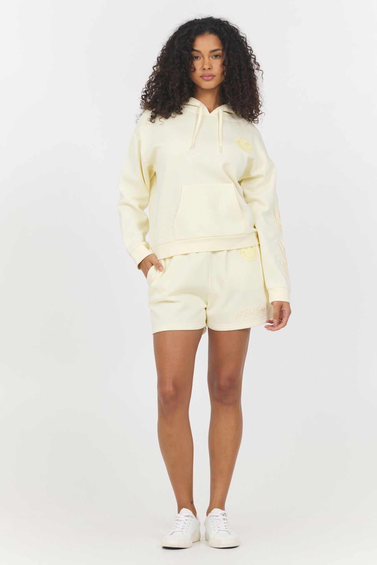 Garment Dye Embroidered Shorts + Hoodie 2-Piece Set | Vintage Havana Women