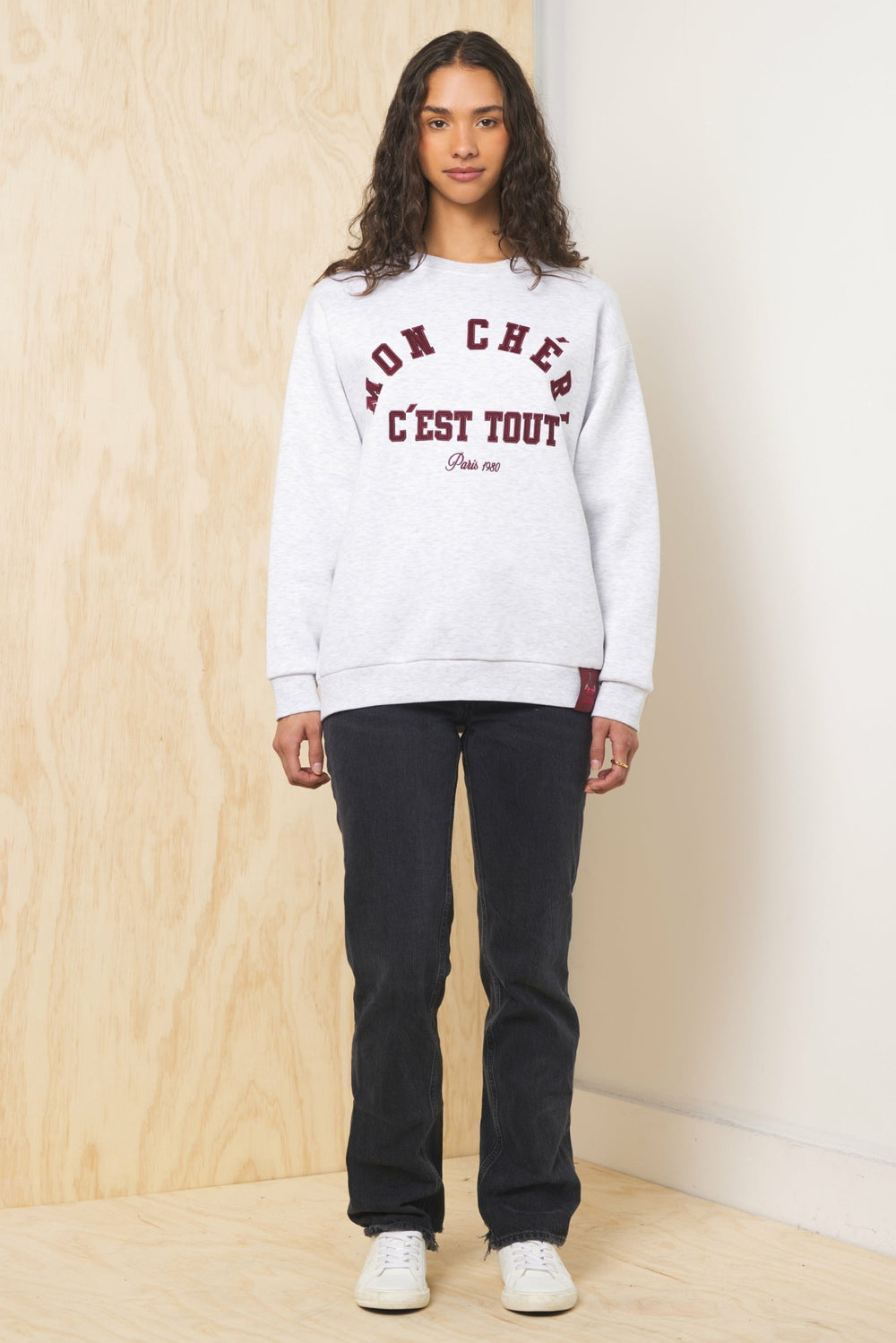 Comfort Fleece Crew with Applique | Vintage Havana Women