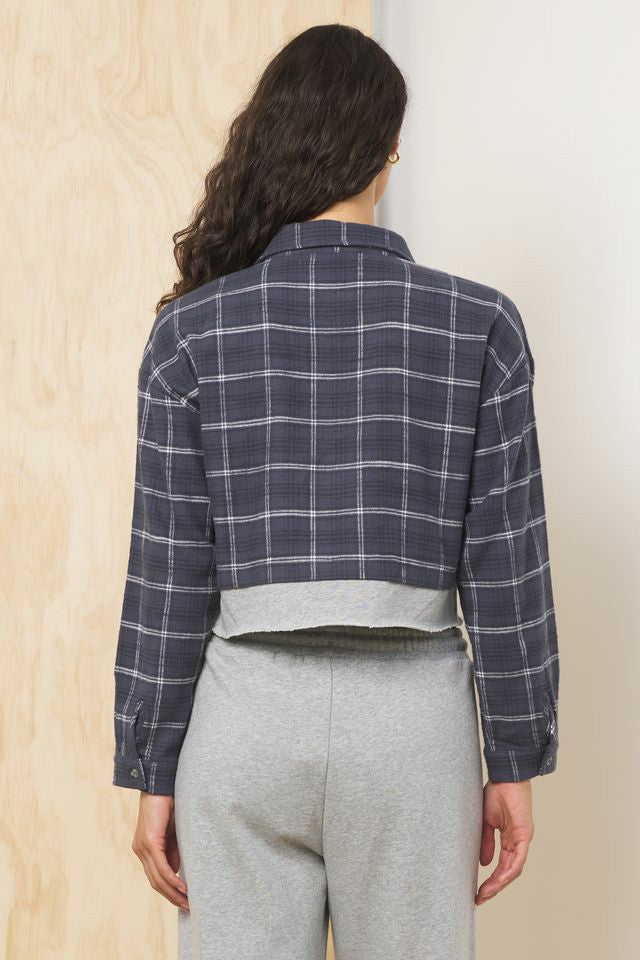 Flannel Shirt w/ French Terry Hem | Vintage Havana Women