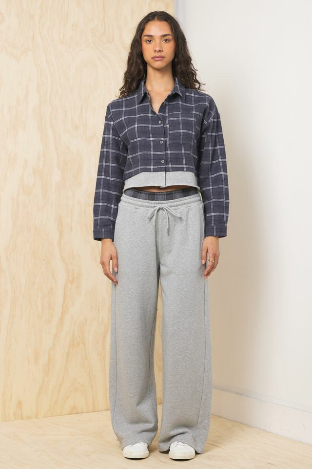 Flannel Shirt w/ French Terry Hem | Vintage Havana Women