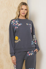 Printed Surf Wash Crew w/ Patches | Vintage Havana Women