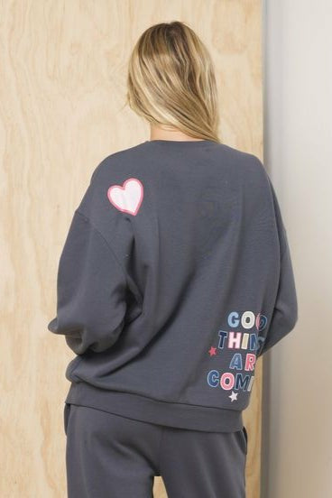 Printed Surf Wash Crew w/ Patches | Vintage Havana Women