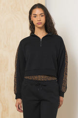 Heavy Surfwash Quarter Zip w/ Printed Insert | Vintage Havana Women