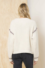 Whipstitch Detail Sweater | Vintage Havana Women