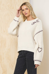 Whipstitch Detail Sweater | Vintage Havana Women