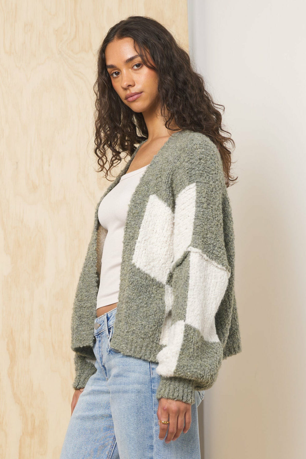 Checkered Knit Cardigan | Vintage Havana Women