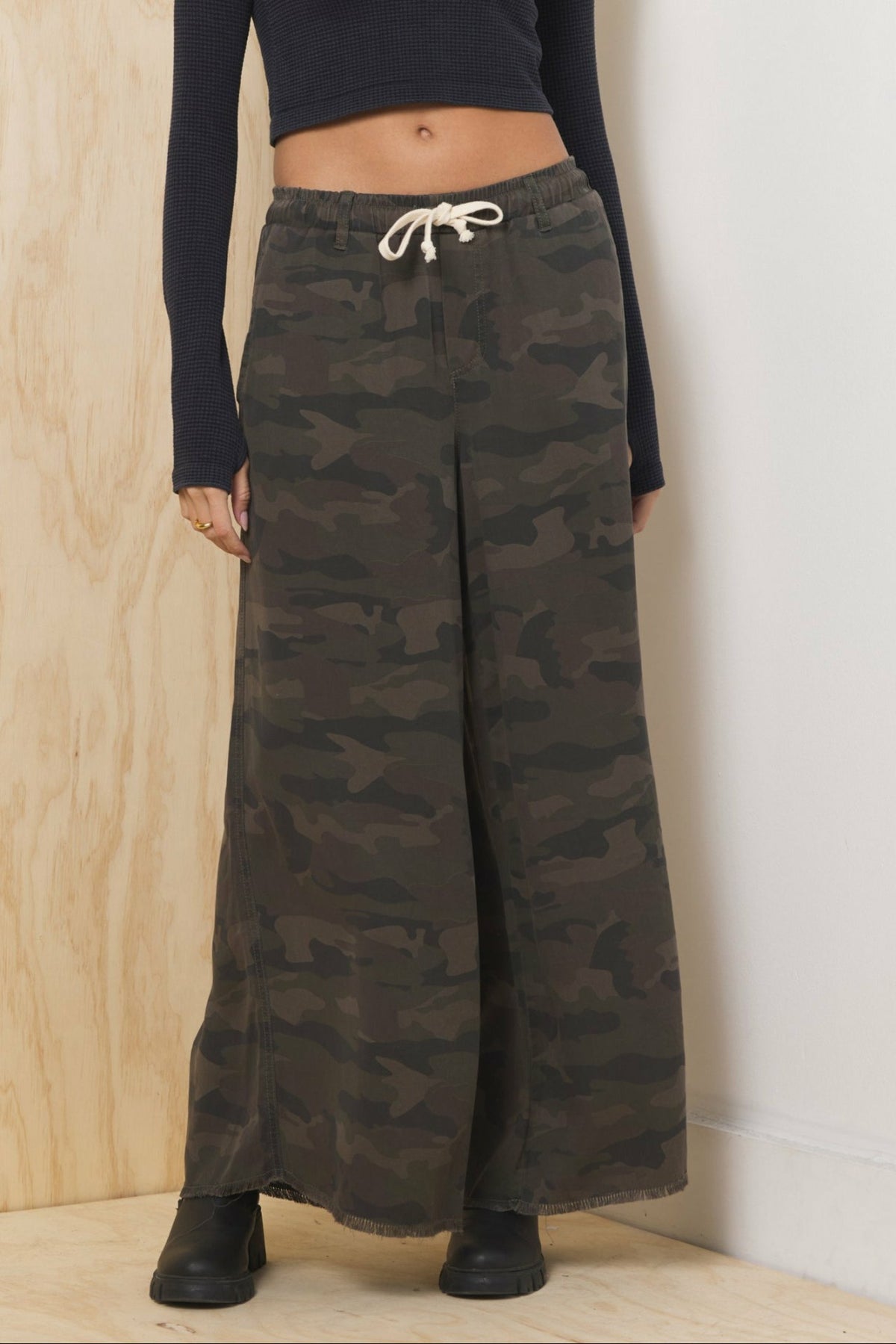 Tencel Wide Leg Pant - Camo | Vintage Havana Women