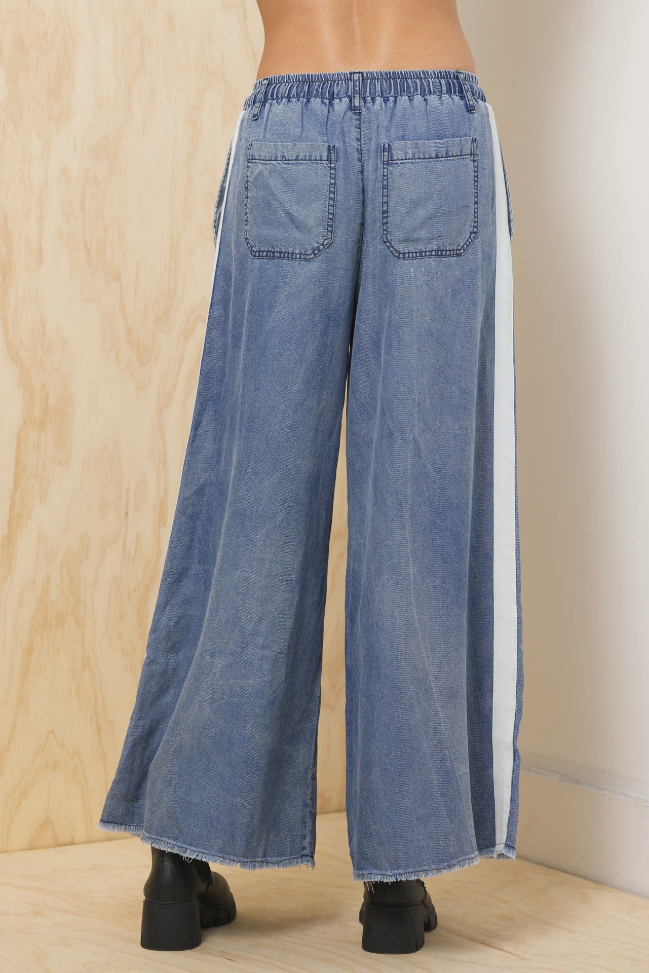 Tencel Wide Leg Pant w/ Contrast | Vintage Havana Women