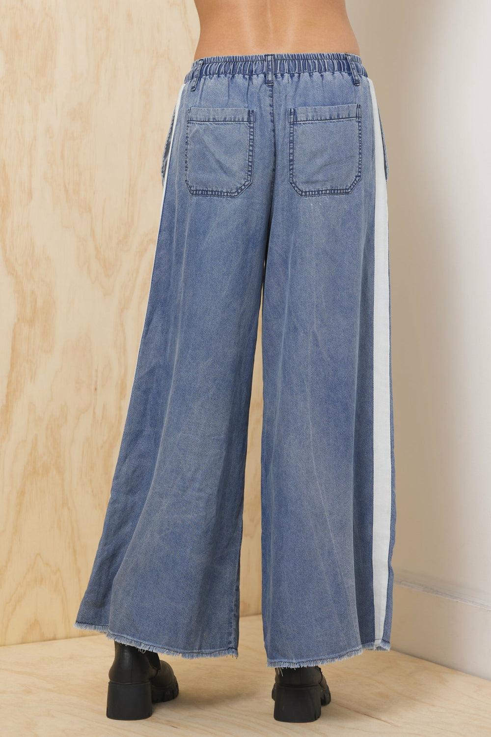 Tencel Wide Leg Pant w/ Contrast | Vintage Havana Women