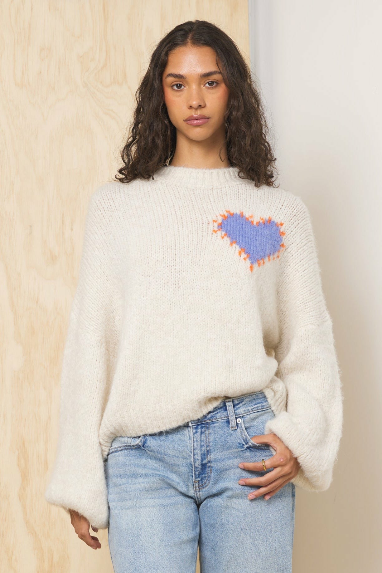 Jacquard Heart Sweater | Vintage Havana Women