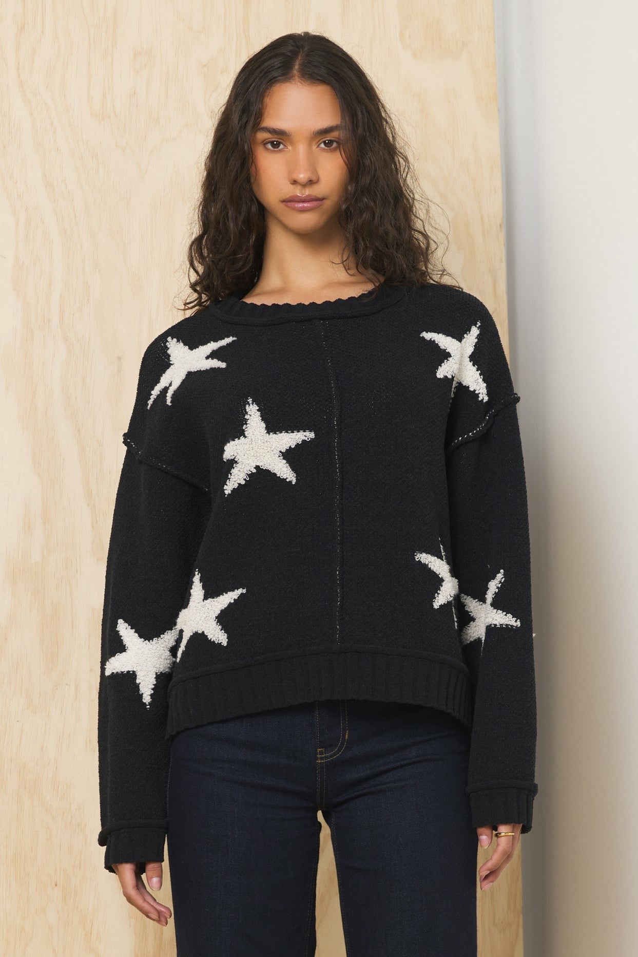 Jacquard Knit Star Sweater | Vintage Havana Women