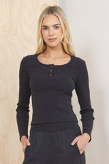 Seamless Long Sleeve Henley | Vintage Havana Women